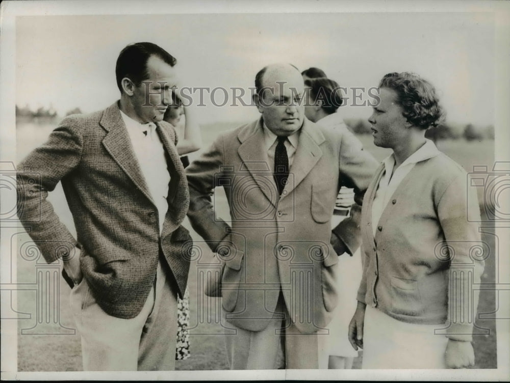 1938 Press Photo Leo Walper, Paul Anderson, Patty Berg at North &amp; South golf NC - Historic Images