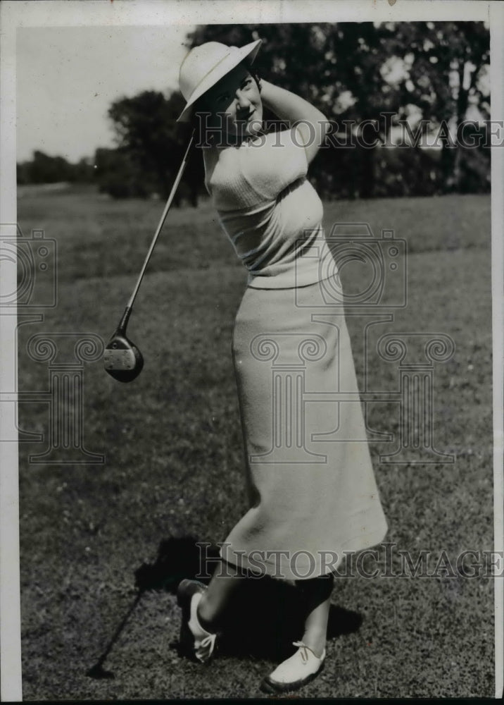 1938 Press Photo Barbara Ransom at Women&#39;s Western golf at Chicago course - Historic Images