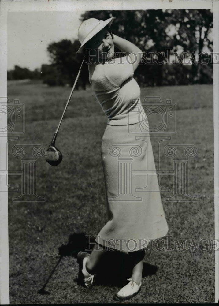 1938 Press Photo Barbara Ransom at Women's Western golf at Chicago course - Historic Images