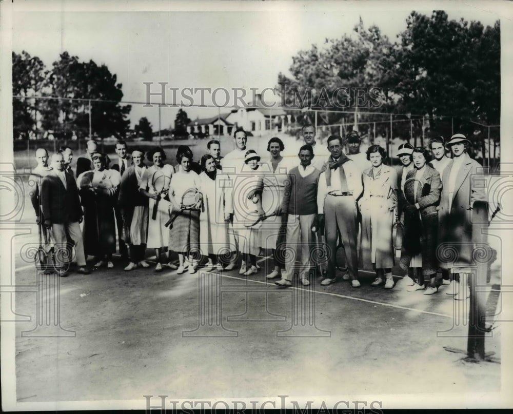 1934 Press Photo Group of entrants in early season tennis tournament, Pinehurst - Historic Images