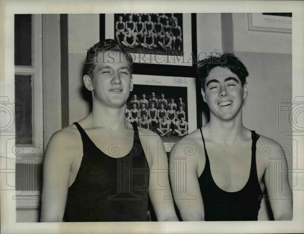 1938 Press Photo William Kendall, John Macionis of Yale win 220 YD Freestyle- Historic Images