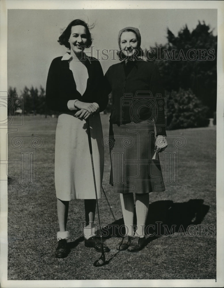 1940 Press Photo Grace Amory, Ellamae Williams at Miami Biltmore Golf Florida - Historic Images