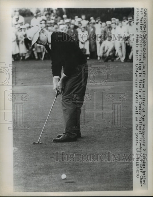 1960 Press Photo Gene Littler in Croisby National Pro-Am at Carmel CA - Historic Images