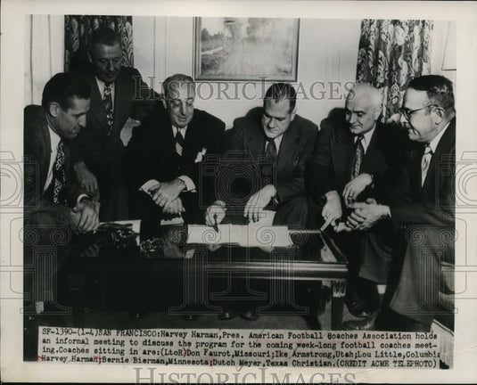 1949 Press Photo Harvey Harman president of Football Coaches Assn - net27476 - Historic Images