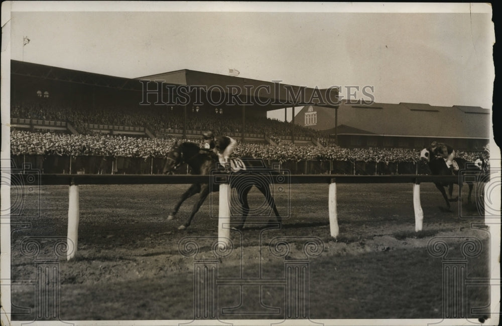 1931 Press Photo Jamaica race in NY Protractor, Mava &amp; Judge Schilling - Historic Images