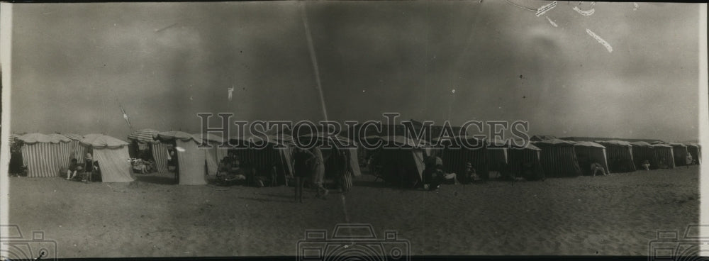 1927 Press Photo Tents erected on the beach at Deauville, France - net27795 - Historic Images