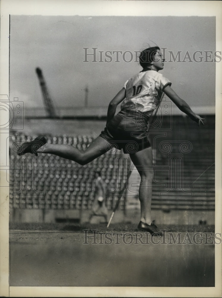 1936 Press Photo Martha Worst wins javelin at Women&#39;s AAU meet in NY - net27841- Historic Images