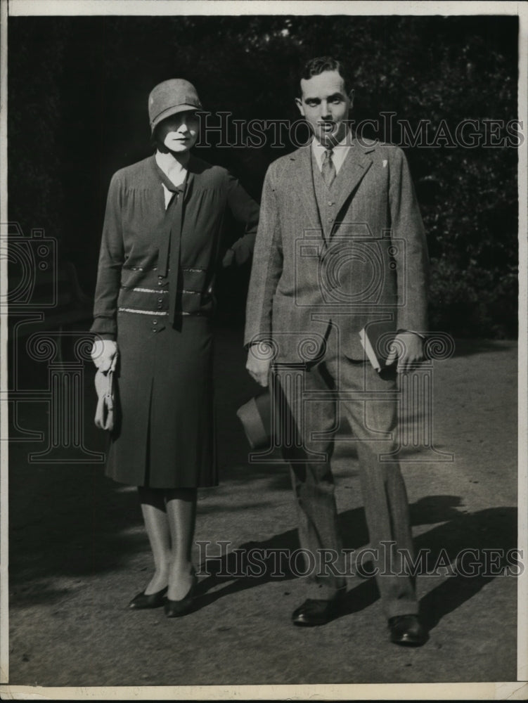 1929 Press Photo Tennis player Helen Wills with fiance Fred S Moody - net28239- Historic Images