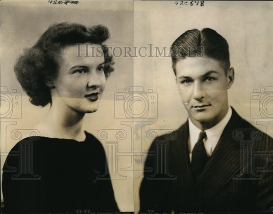1938 Press Photo Elizabeth Warren & Sweet Jim LaLanne of U of North Carolina- Historic Images