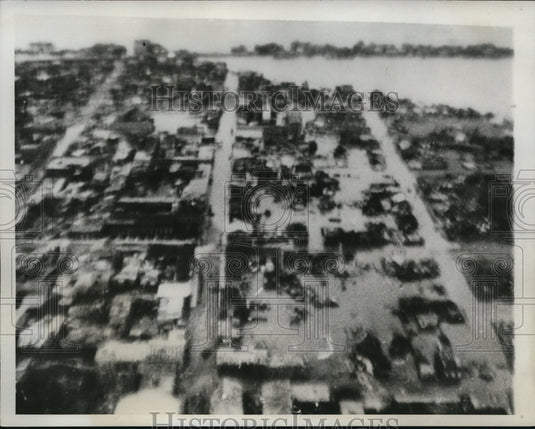 1933 Press Photo Hurrican floods at Tampico Mexico seen in aerial view - Historic Images