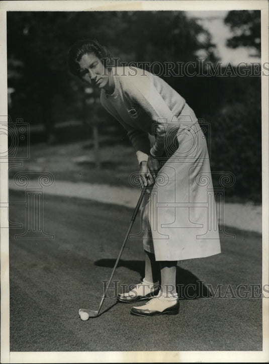 1932 Press Photo Anne Webster at Women's National Amateur golf in MA - Historic Images