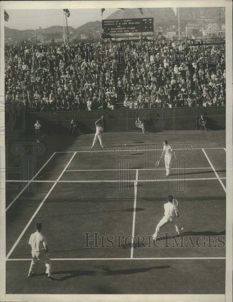1933 Press Photo Tennis Match in Action - net34652 - Historic Images