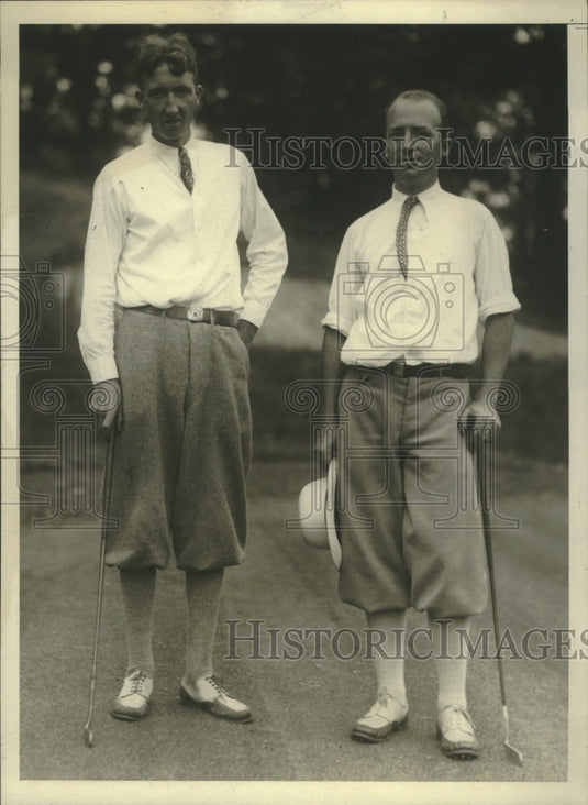 1930 Press Photo Dave McCoy & Alfred Brown Compete at Long Island Open Golf- Historic Images