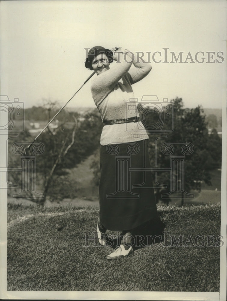 1934 Press Photo Mrs Opal Hill Defeats Charlotte Glutting 7 &amp; 6 at Whitemarsh PA- Historic Images