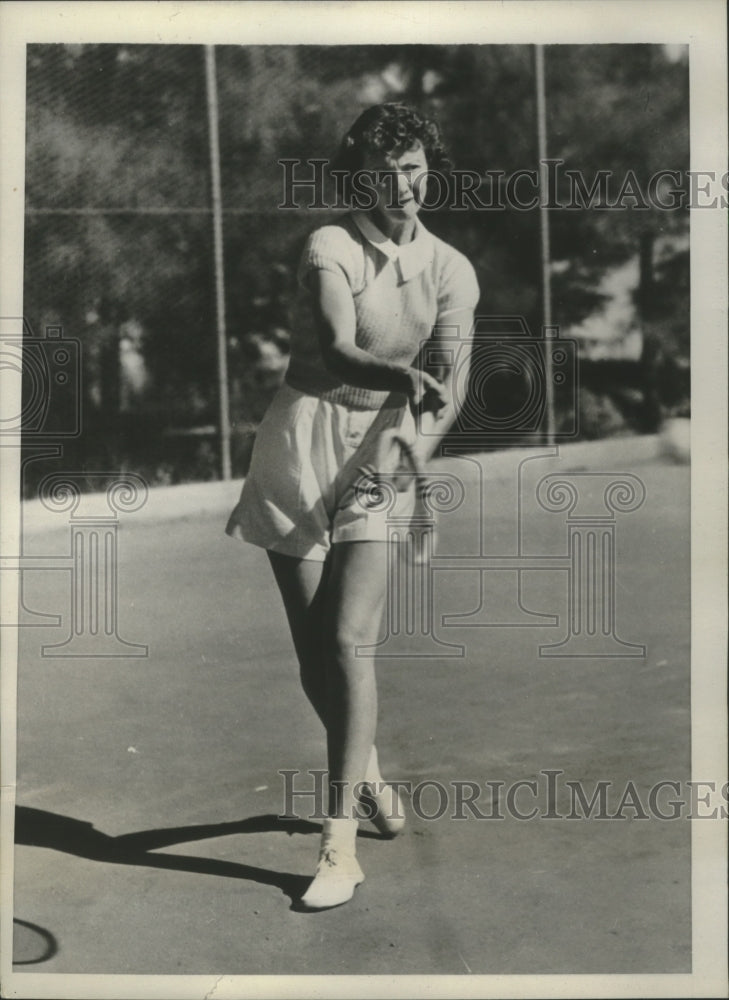 1935 Press Photo Sidney Wood On the Courts Of The Miami Biltmore Country Club- Historic Images