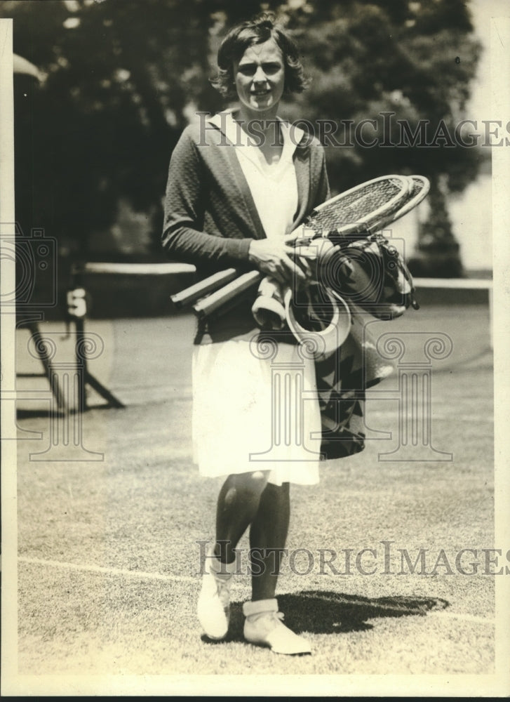 1930 Press Photo Dorothy Weisel at Annual 39th Longwood Bowl Tennis Tournament - Historic Images