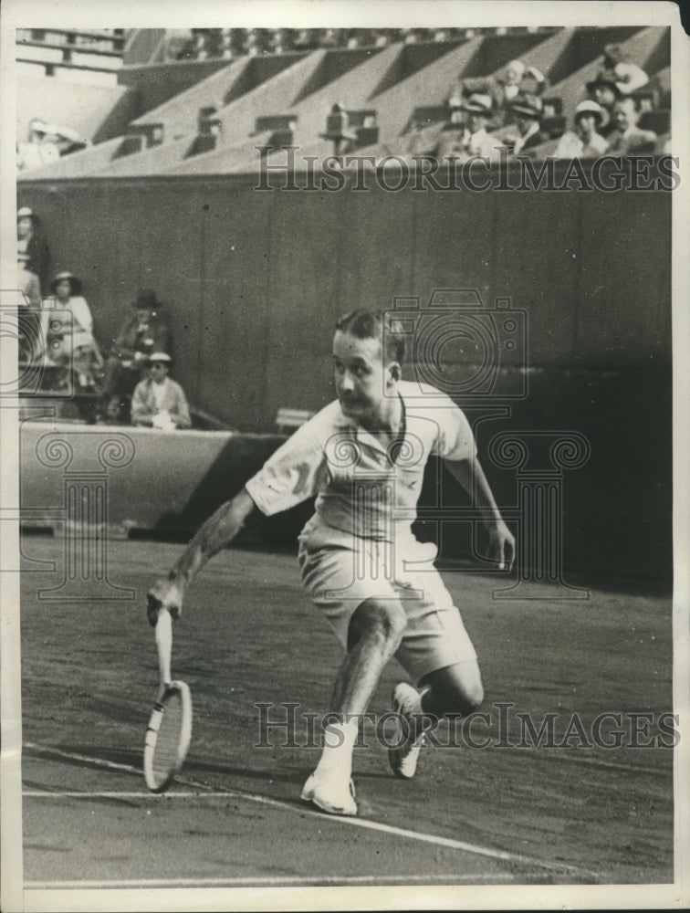 1934 Press Photo Frenchman Andre Merlin Plays In The Davis Cup In Paris France- Historic Images