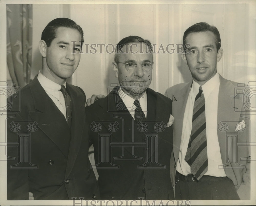 1939 Press Photo Bobby Riggs &amp; Elwood T Cooke Sail for Europe on Pres Roosevelt - Historic Images