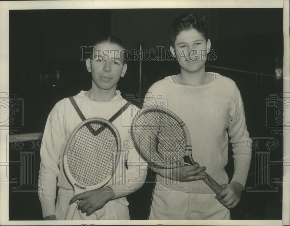 1939 Press Photo Albert Shafer, Jack Geller at Boys Nat&#39;l Indoor Tennis Champs - Historic Images