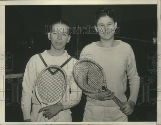 1939 Press Photo Albert Shafer, Jack Geller at Boys Nat'l Indoor Tennis Champs - Historic Images