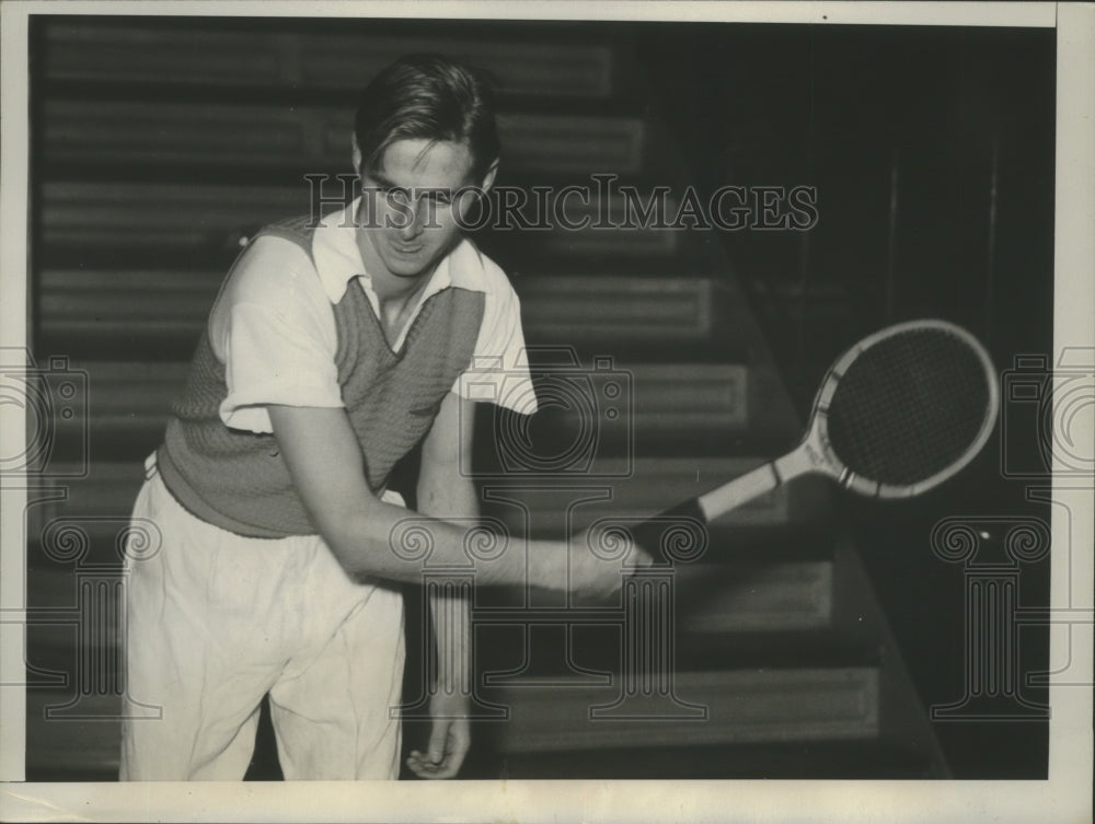 1934 Press Photo John G. Mahoney to Play in Junior &amp; Boys Indoor Tennis Tourney- Historic Images