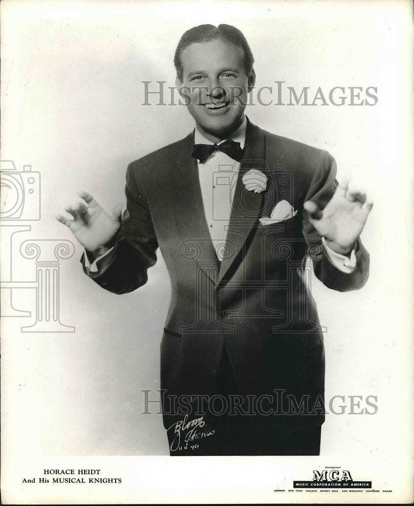 Press Photo Horace Heidt, Pianist, Band Leader and Radio Personality - Historic Images