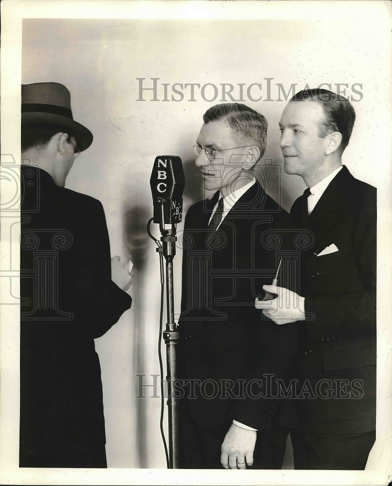 1936 Press Photo Parks Johnson, Jerry Belcher, Vox Pop Interrogation - Historic Images