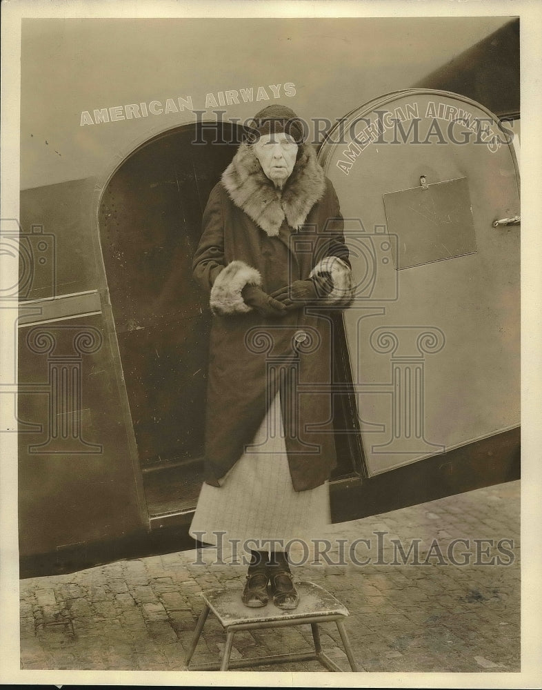 1933 Press Photo Miss Perrin, America&#39;s Oldest Air Traveler - nex01143 - Historic Images