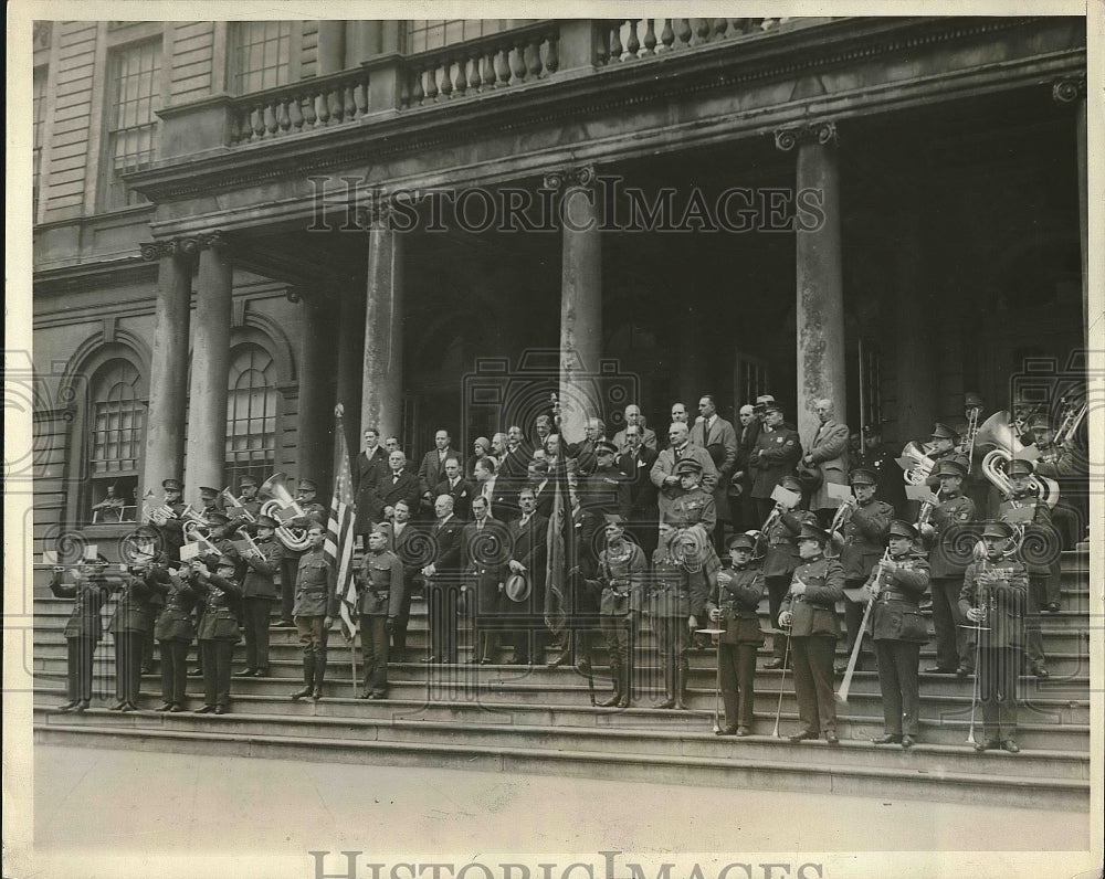 1929 Press Photo The Symphonic Band of the Royal Belgian Guards in New York City - Historic Images