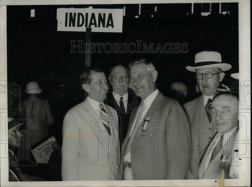 1932 Press Photo Movie Censor Will Hays Harry Leslie Republican Natl. Convention - Historic Images