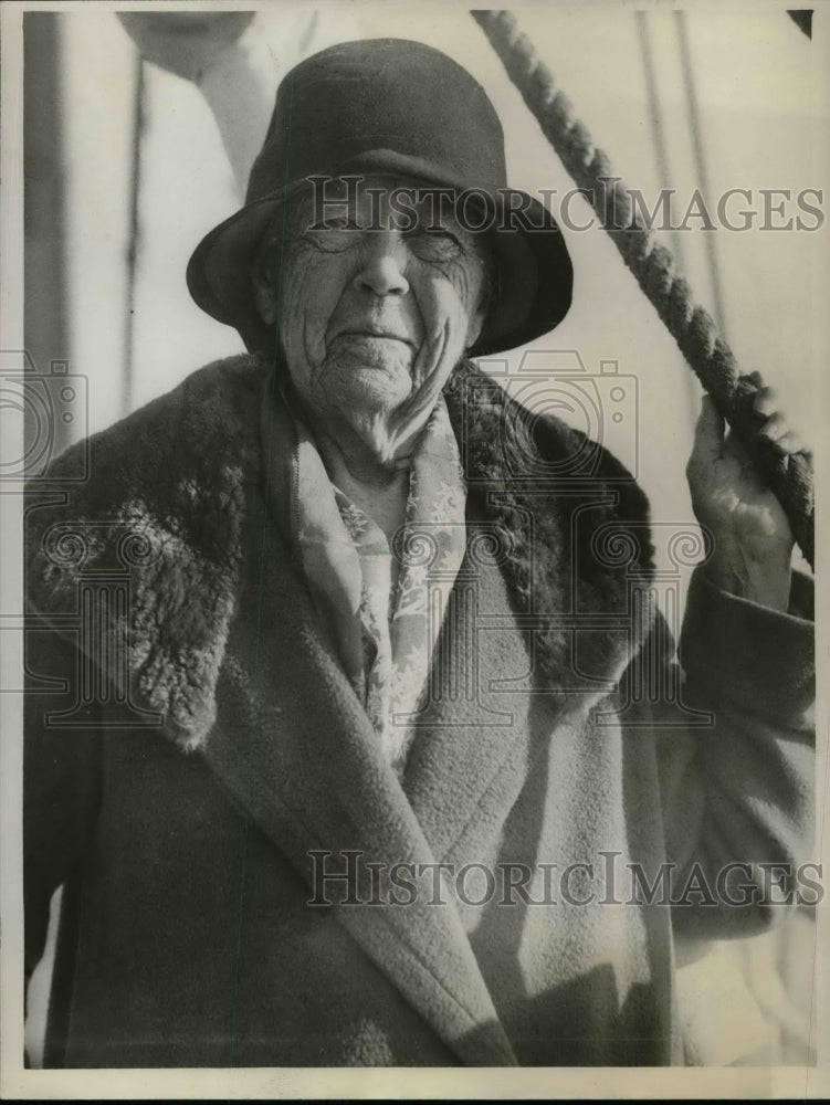 1929 Press Photo 87 Yr. Old Phoebe Rideout Who Traveled the Globe for a Year - Historic Images