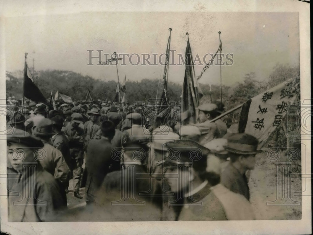 1923 Press Photo Labor Agitators, May Demonstration, Shiba Park, Tokyo - Historic Images