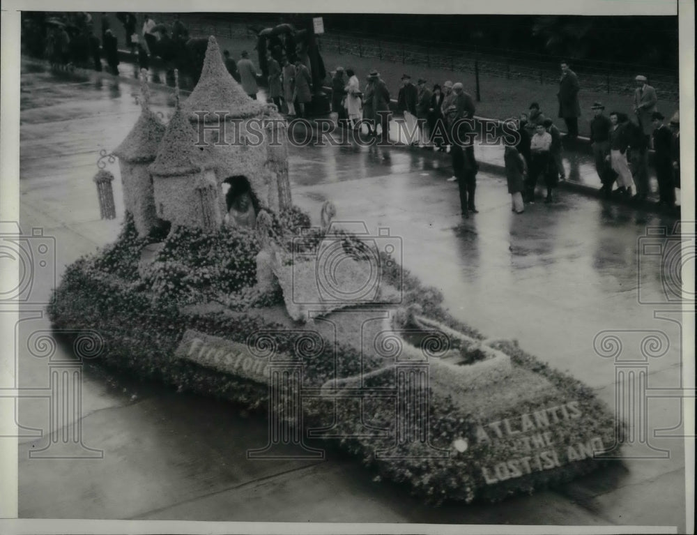 1934 Press Photo Firestone Company Float, Tournament of Roses Parade - Historic Images