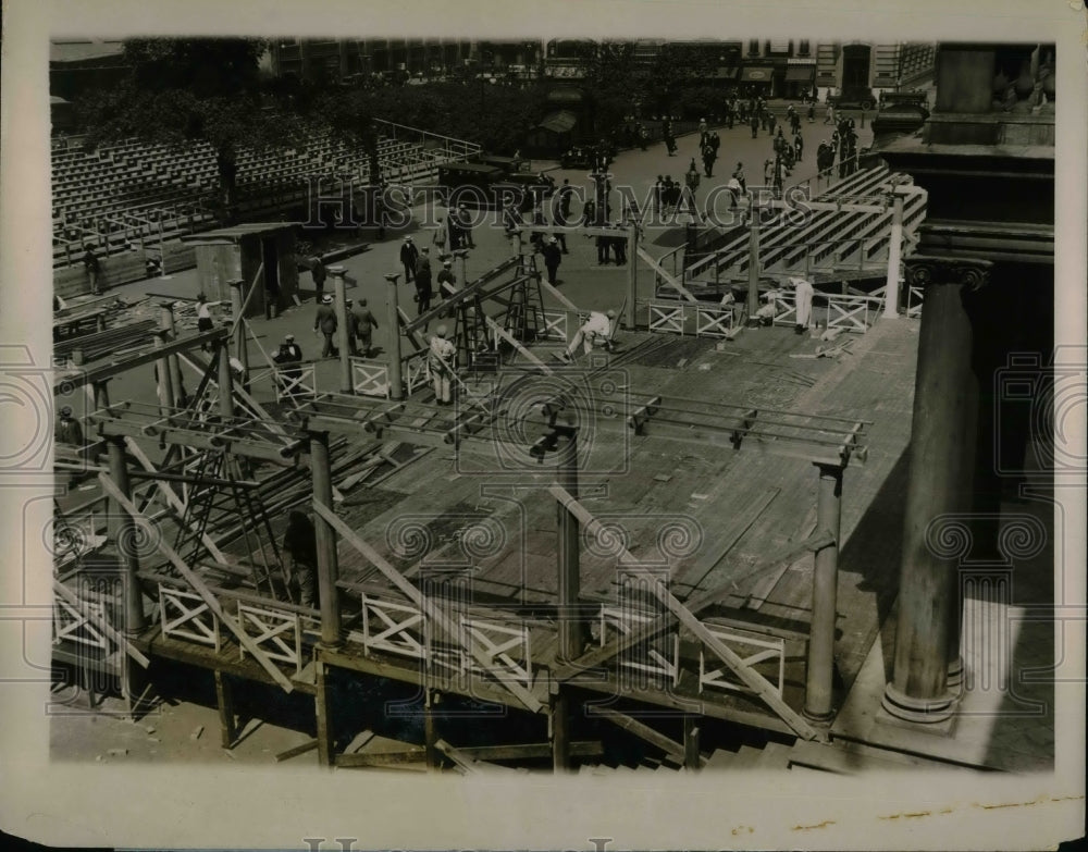 Press Photo Grandstands Built at New York City Hall for Lindbergh&#39;s Reception - Historic Images