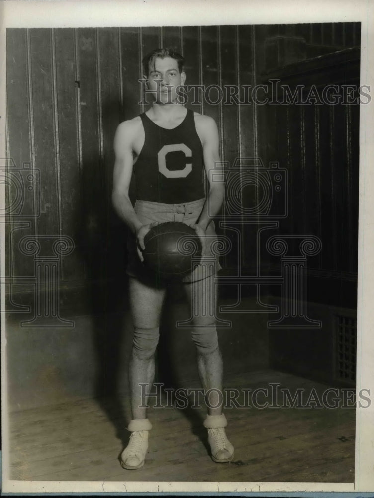 1927 Press Photo George Wood, Columbia University Basketball, New York City - Historic Images