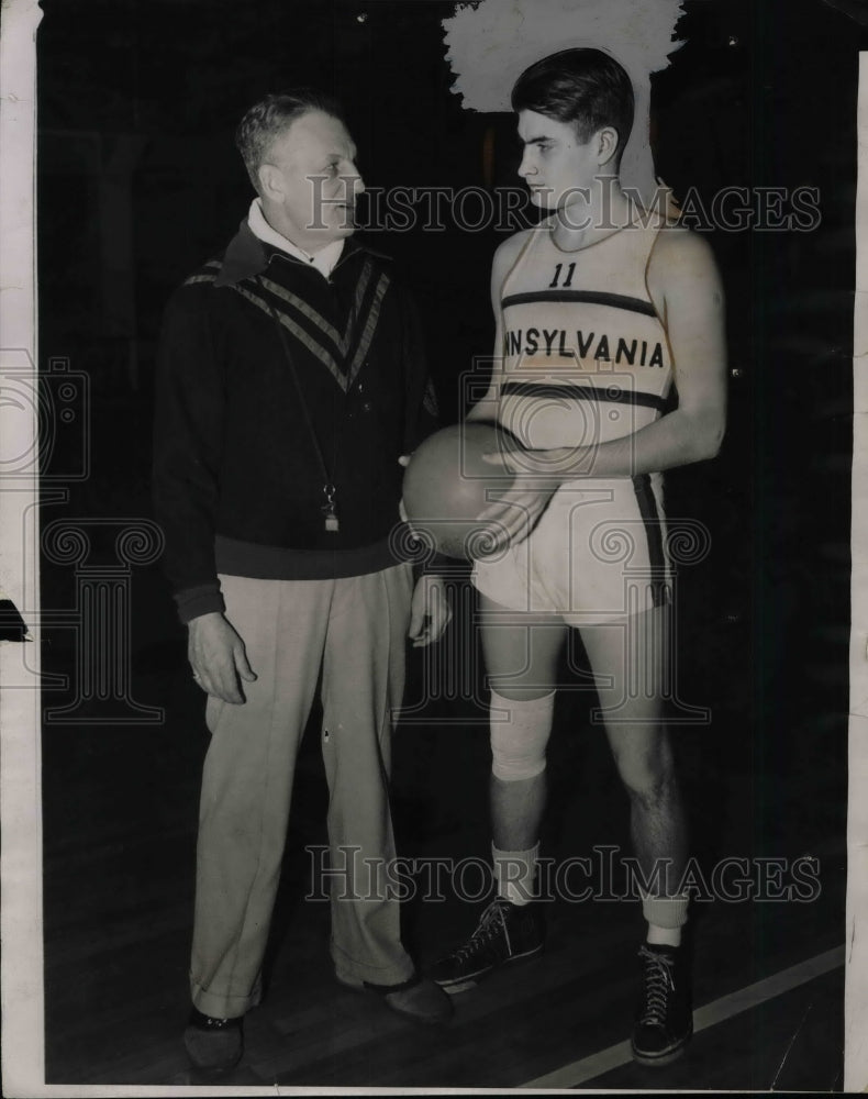 1938 Press Photo Coach Lon W. Jourden, Robert Doughterty, Univ. of Pennsylvania - Historic Images