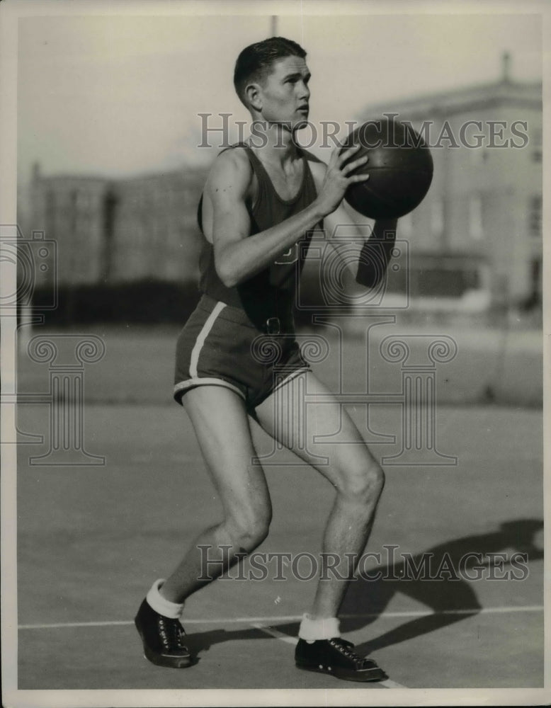 1934 Press Photo Elbert Walker Forward for Texas Christian University Basketball - Historic Images