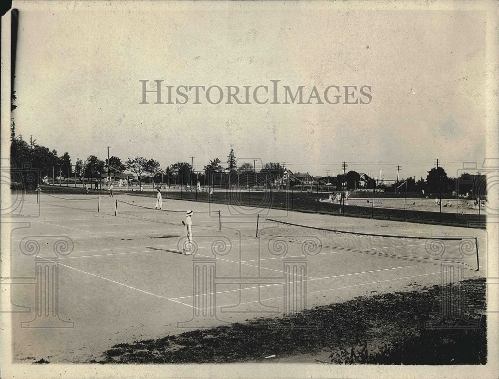 1918 Press Photo Municipal Tennis Courts, Woodland Park, Seattle, Washington - Historic Images