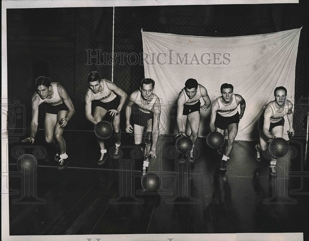 1934 Press Photo University of Chicago Basketball Players Practicing - Historic Images