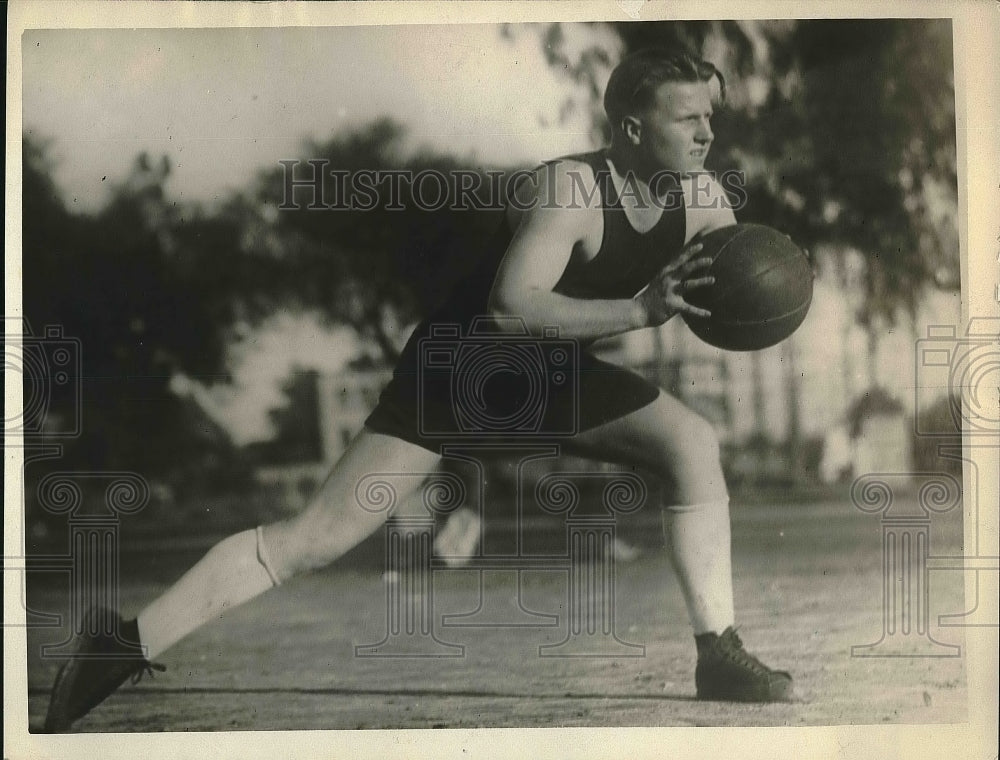 1925 Press Photo Kenneth Boyer, University of Southern California Basketball - Historic Images