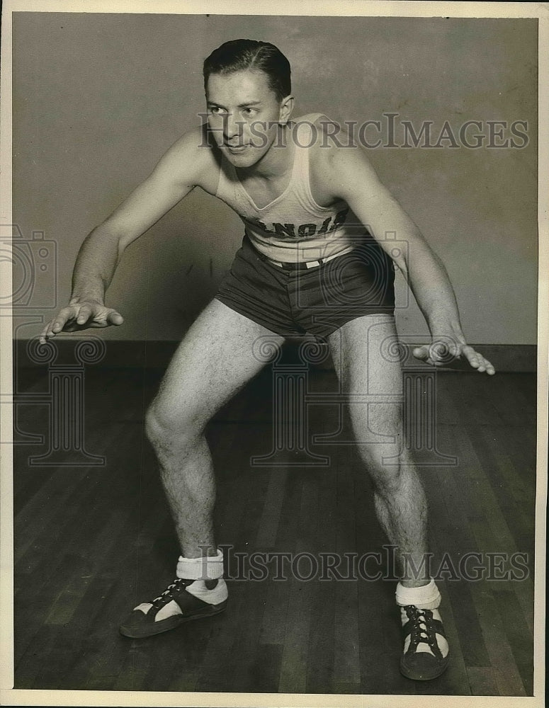 1930 Press Photo AL Kamp, Guard for Illinois Basketeers Basketball Team - Historic Images