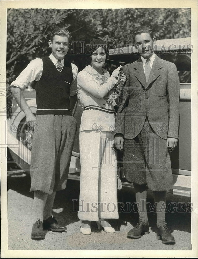 1932 Press Photo Countess A. De Beaumont with Son Pierre, Richard Voighlander - Historic Images