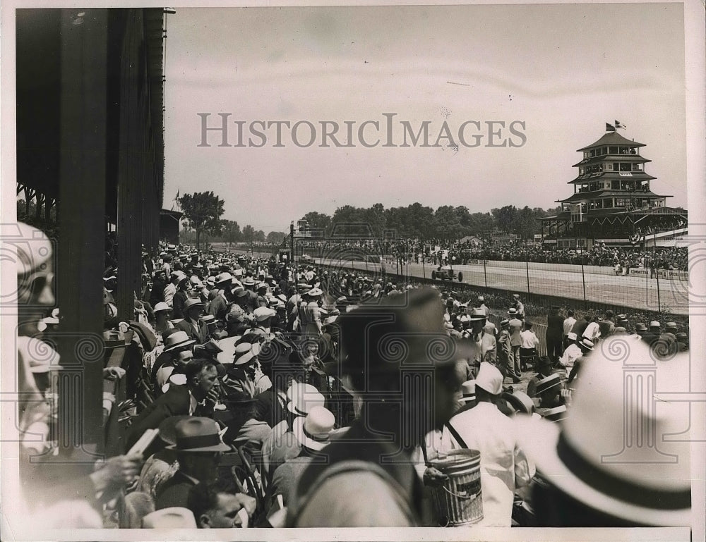 1936 Press Photo General View Of Crowd Watching Indianapolis 500 Race - Historic Images