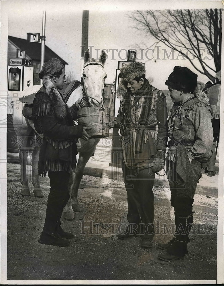 1937 Press Photo Joseph Faust William Kalstadt And DR CJ Shaffer Water Horse - Historic Images