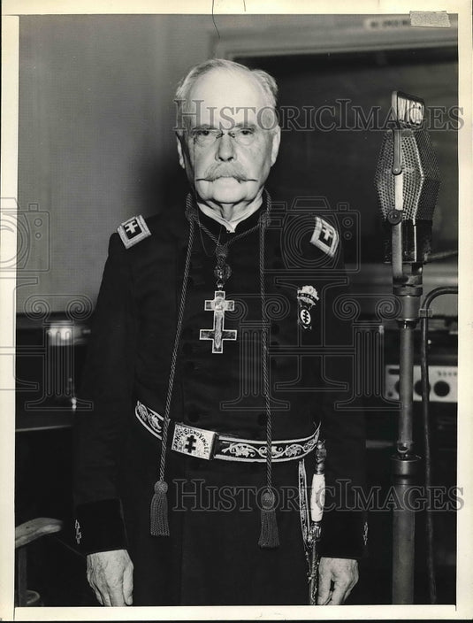 1937 Press Photo Mark Norris Grand Master Knights Templar - Historic Images