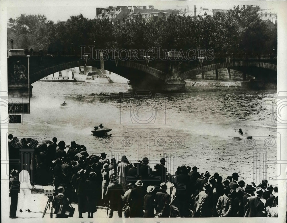 1933 Press Photo Boat Races Seine River Paris France - nex04797- Historic Images
