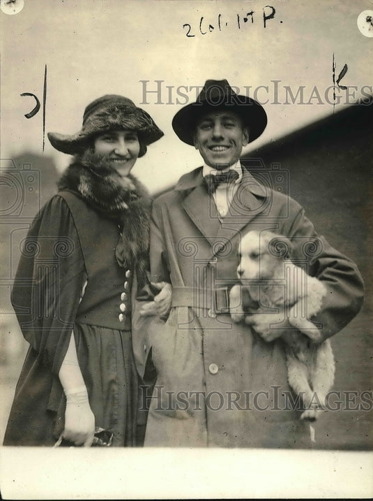 1920 Press Photo Dr. and Mrs. J.V. Moore, Gladys Wilson, 8000 Mile Honeymoon - Historic Images