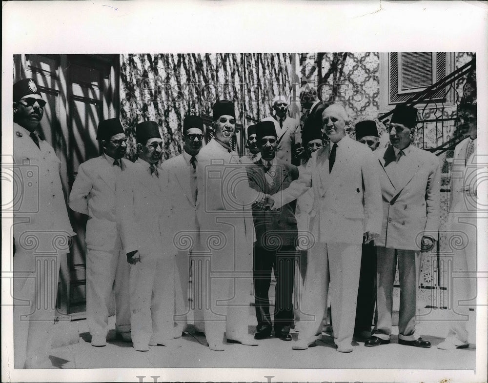 1954 Press Photo Boyer De La Tour, Tahar Ben Ammar, Tunisia, Morocco - nex04977 - Historic Images