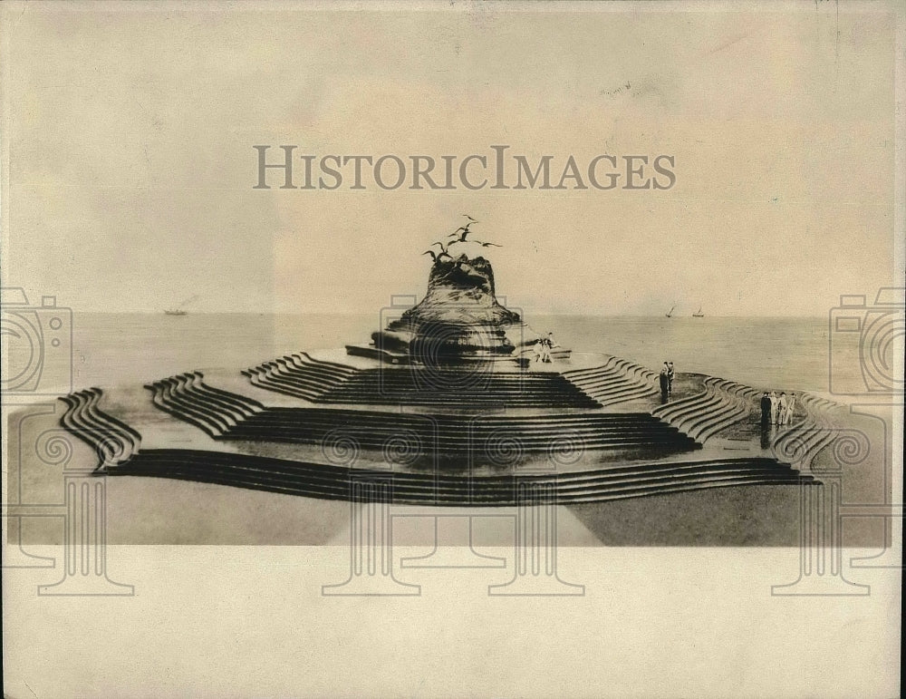 1925 Press Photo Navy & Marine Memorial to Be Erected in Washington - Historic Images