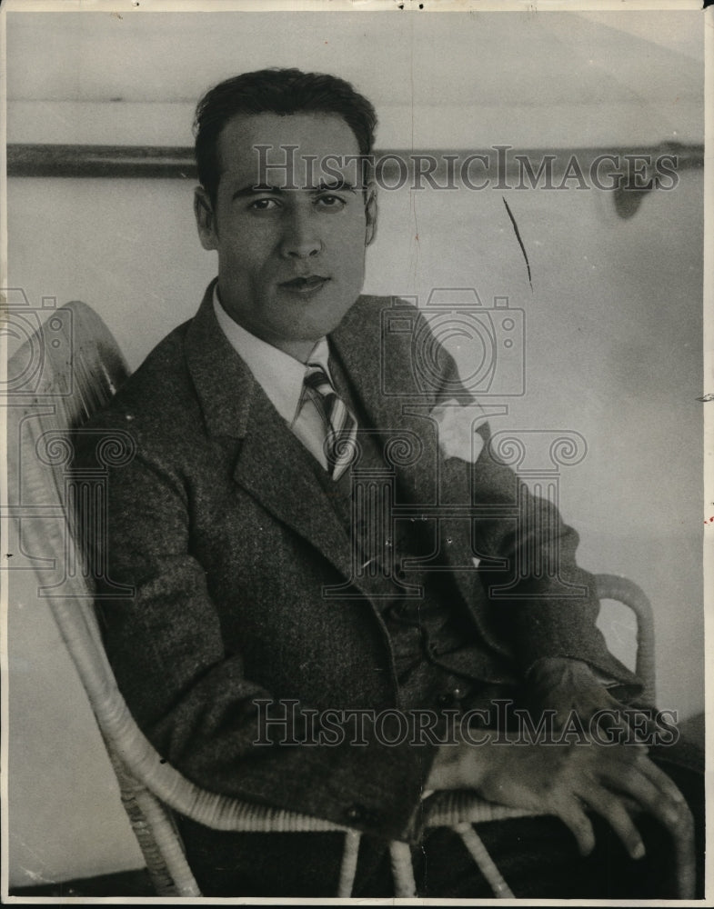 1928 Press Photo Yoshio Fujiware, Japanese Tenorin Rome for Italian Opera Comp. - Historic Images